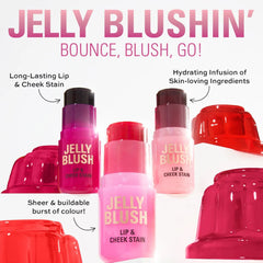 Revolution Jelly Blush Lip & Cheek Stain Strawberry Pink.