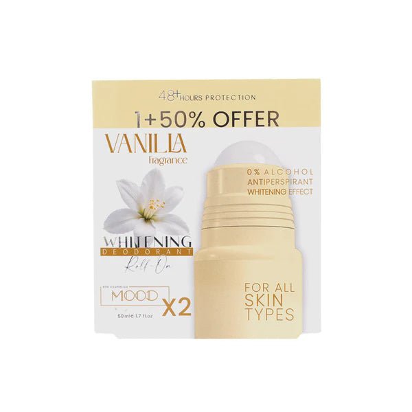 MOOD VANILIA WHITENING DEODORANT ROLL ON OFFER 1+50% 50ML - Dr.Dawood Store