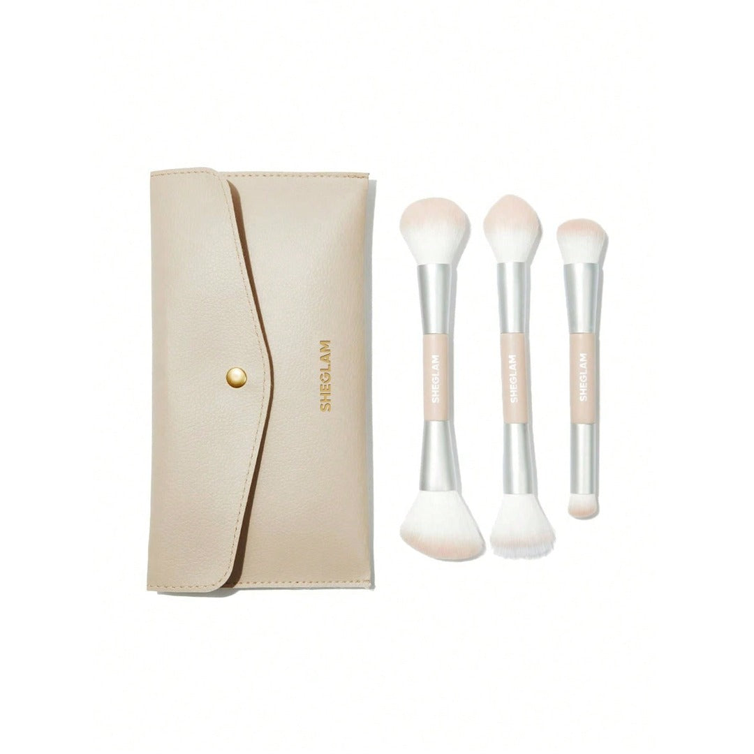 Sheglam Glam 101 Face Essentials Brush Set With Bag.