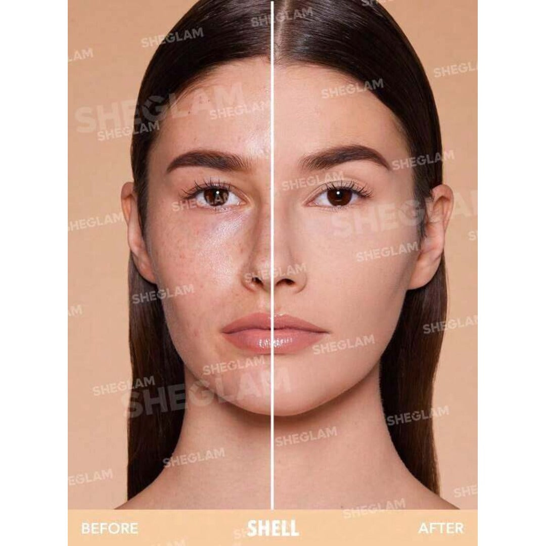 Sheglam Skin-Focus High Coverage Powder Foundation-Shell.