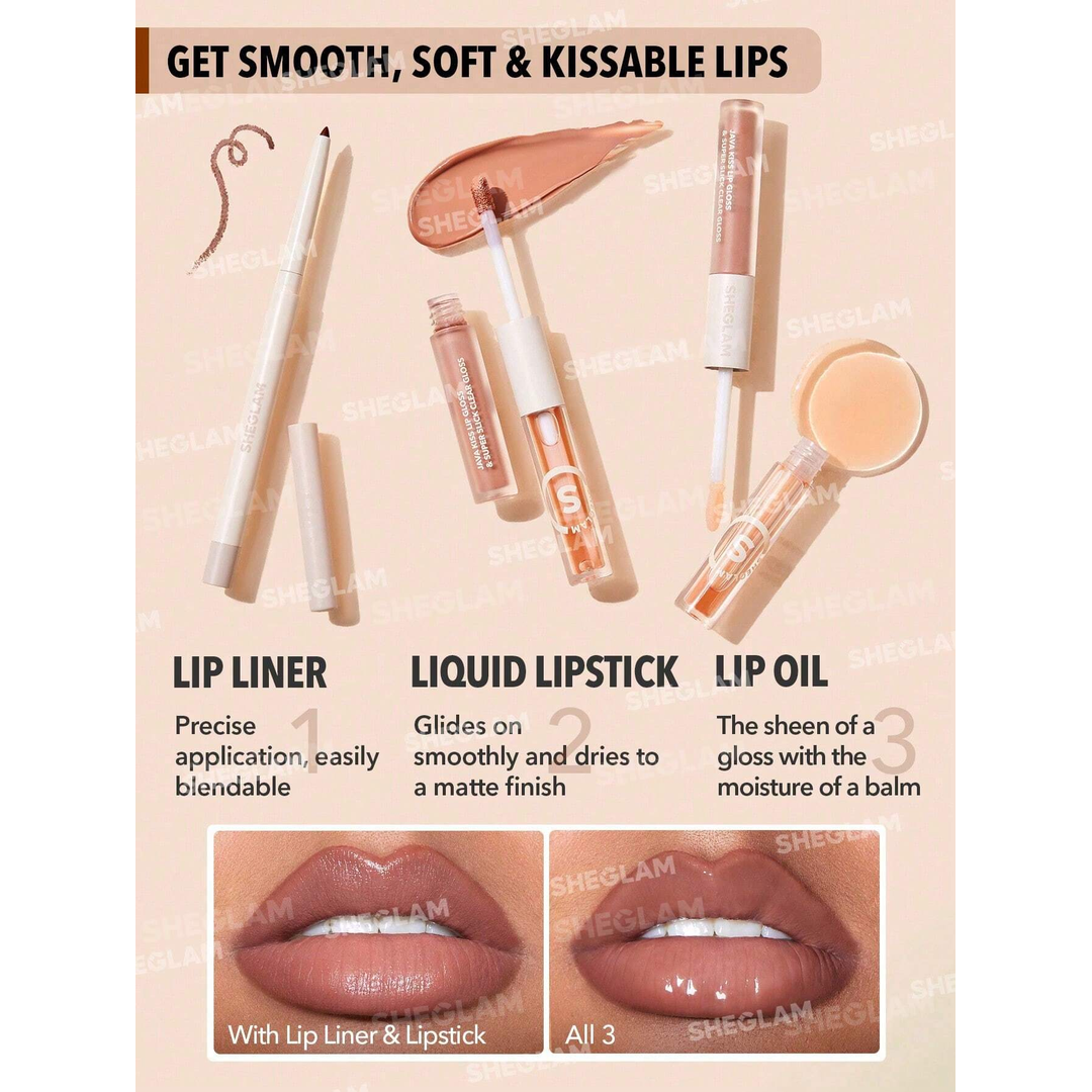 Sheglam Soft 90'S Glam Lip Liner And Lip Duo Set-Moody Taupe.