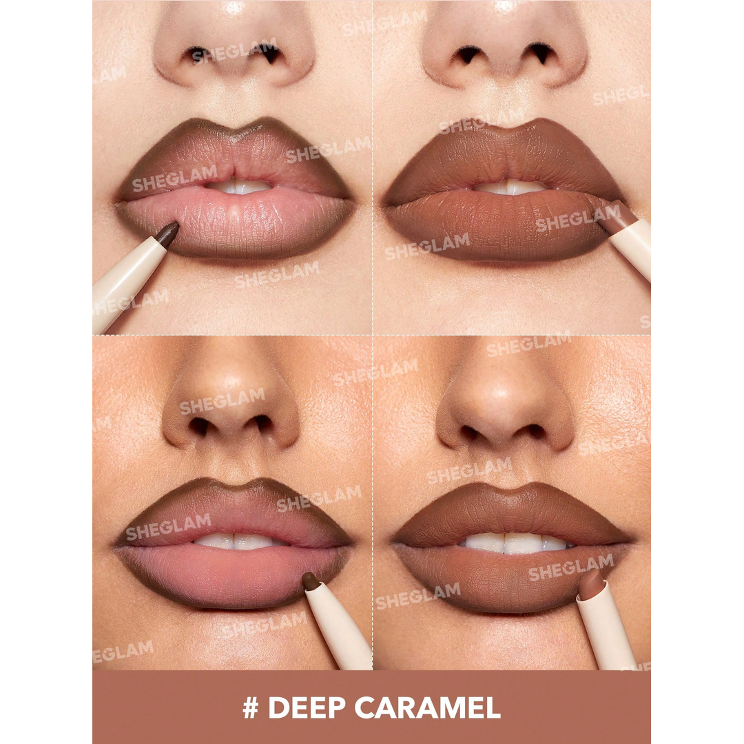 Sheglam Glam 101 Lipstick & Liner Duo-Deep Caramel.