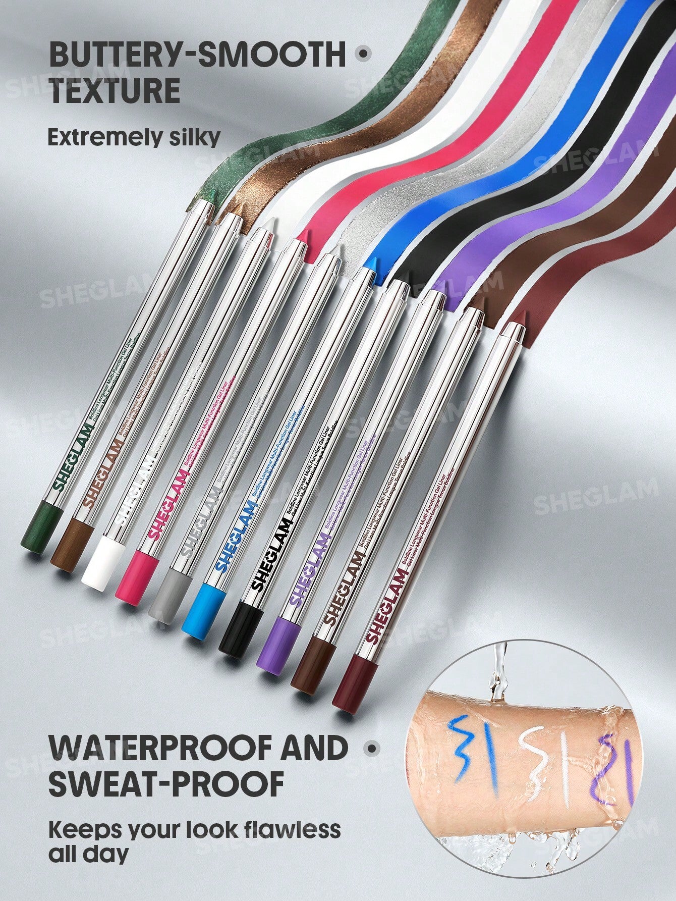 Sheglam Boldline Longwear Multi-Function Gel Liner-Metallic Green.