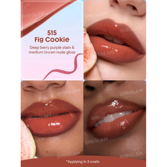 Sheglam Line To Shine Peel-Off Lip Stain & Gloss Duo-515 Fig Cookie.
