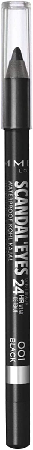 Rimmel London, Scandaleyes Waterproof Kohl Kajal Eyeliner, 01 Black, 1.3 G