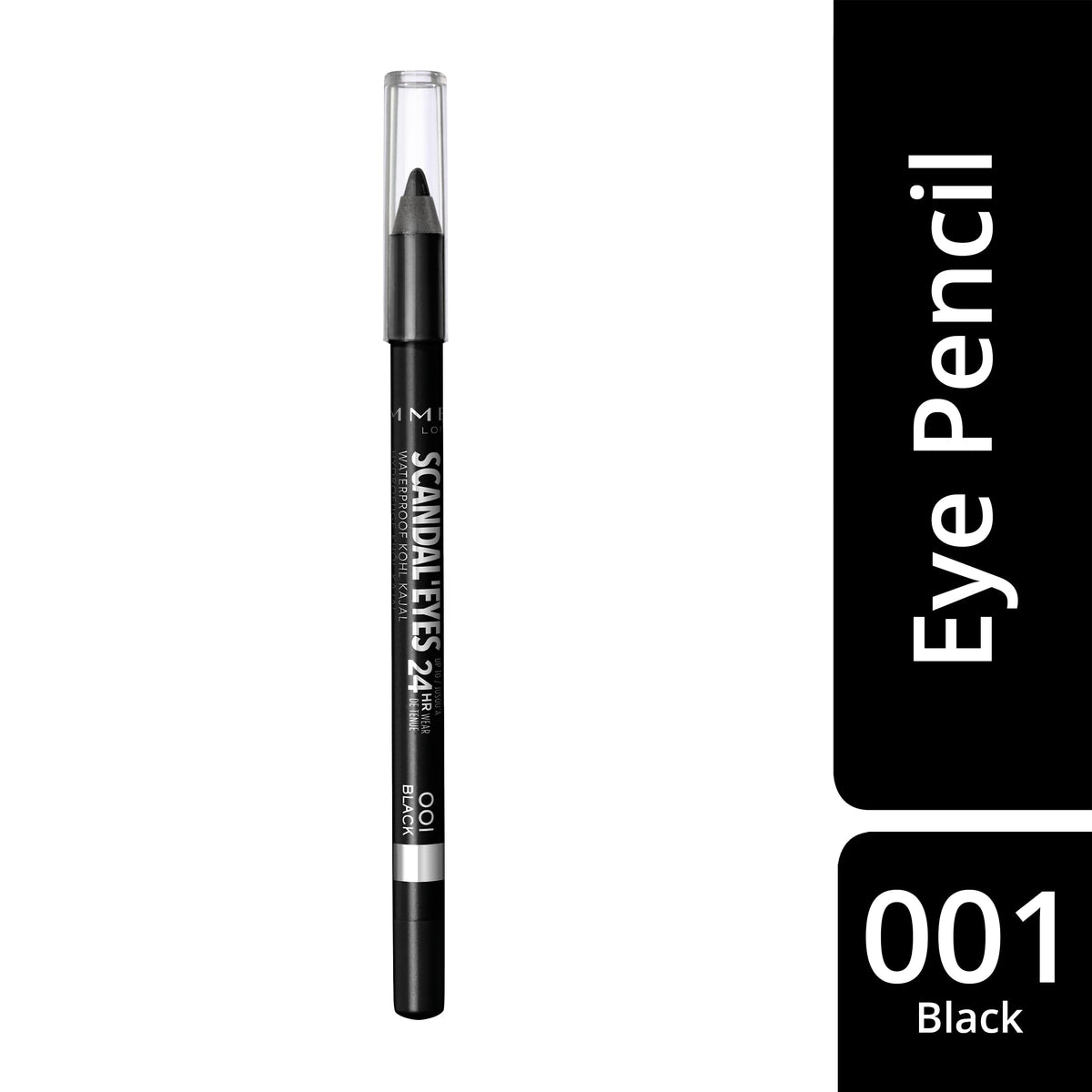 Rimmel London, Scandaleyes Waterproof Kohl Kajal Eyeliner, 01 Black, 1.3 G