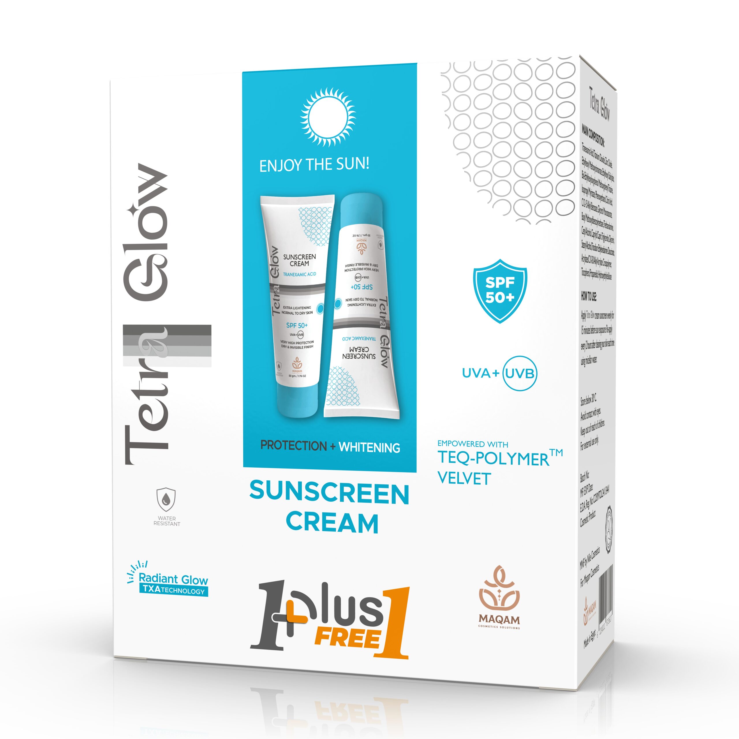 Tetra Glow Promo Pack (2*1) Sunscreen Cream for Normal to Dry Skin - Dr.Dawood Store