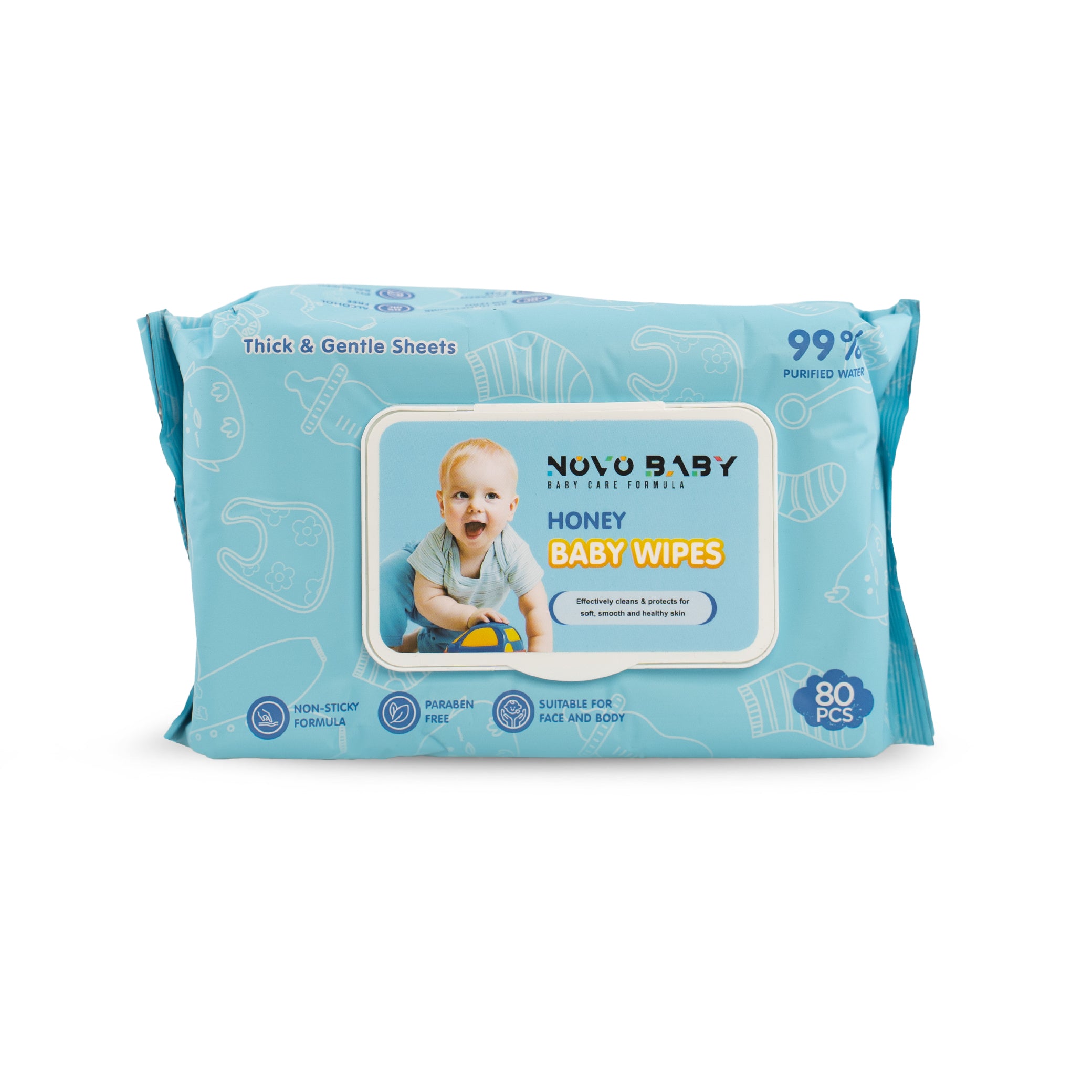 Novo Baby Wipes Boy 80Pcs