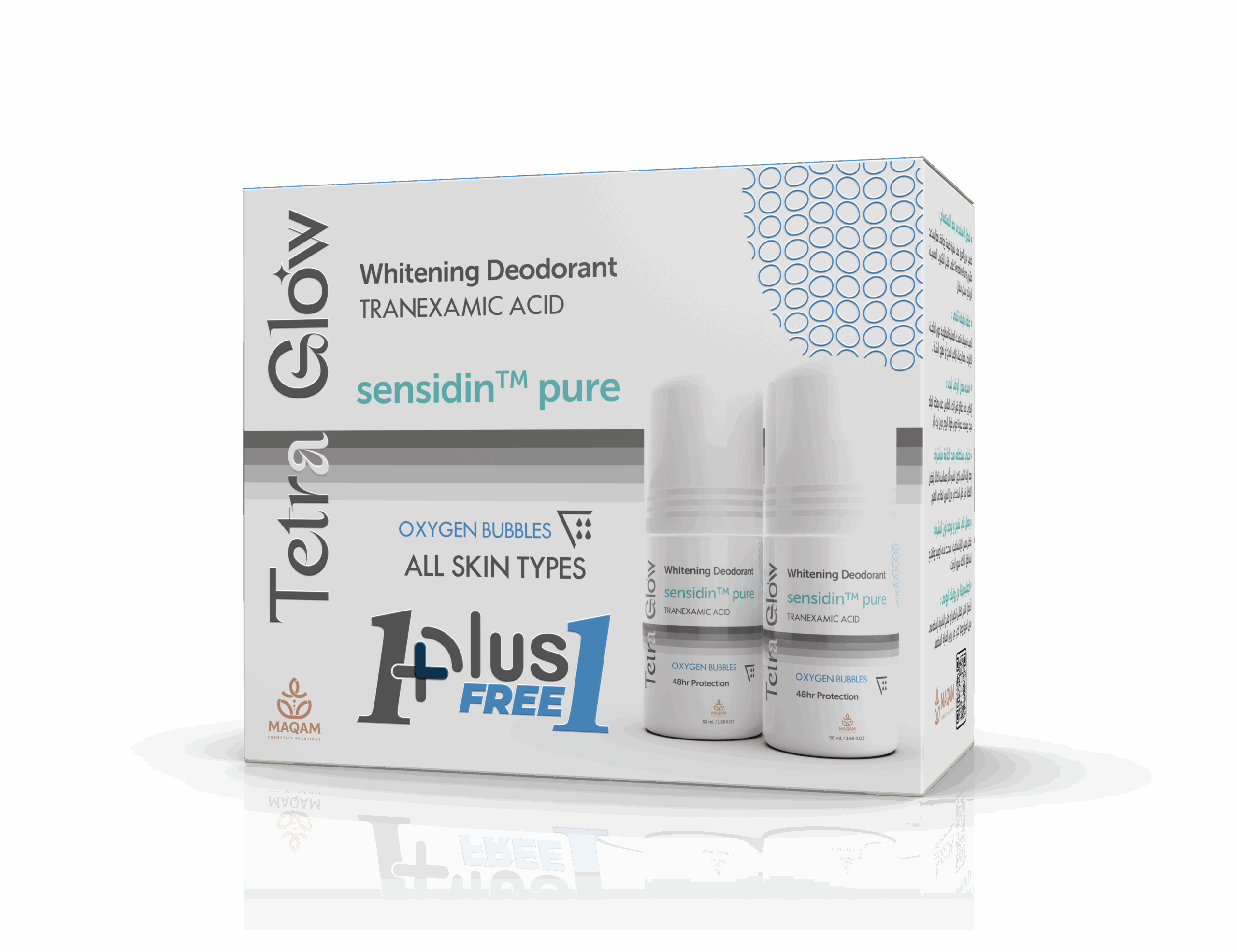 Tetra Glow Deodorant Roll On Oxygen Bubbles Promo Pack Scent: Oxygen Bubbles 100 gm - Dr.Dawood Store