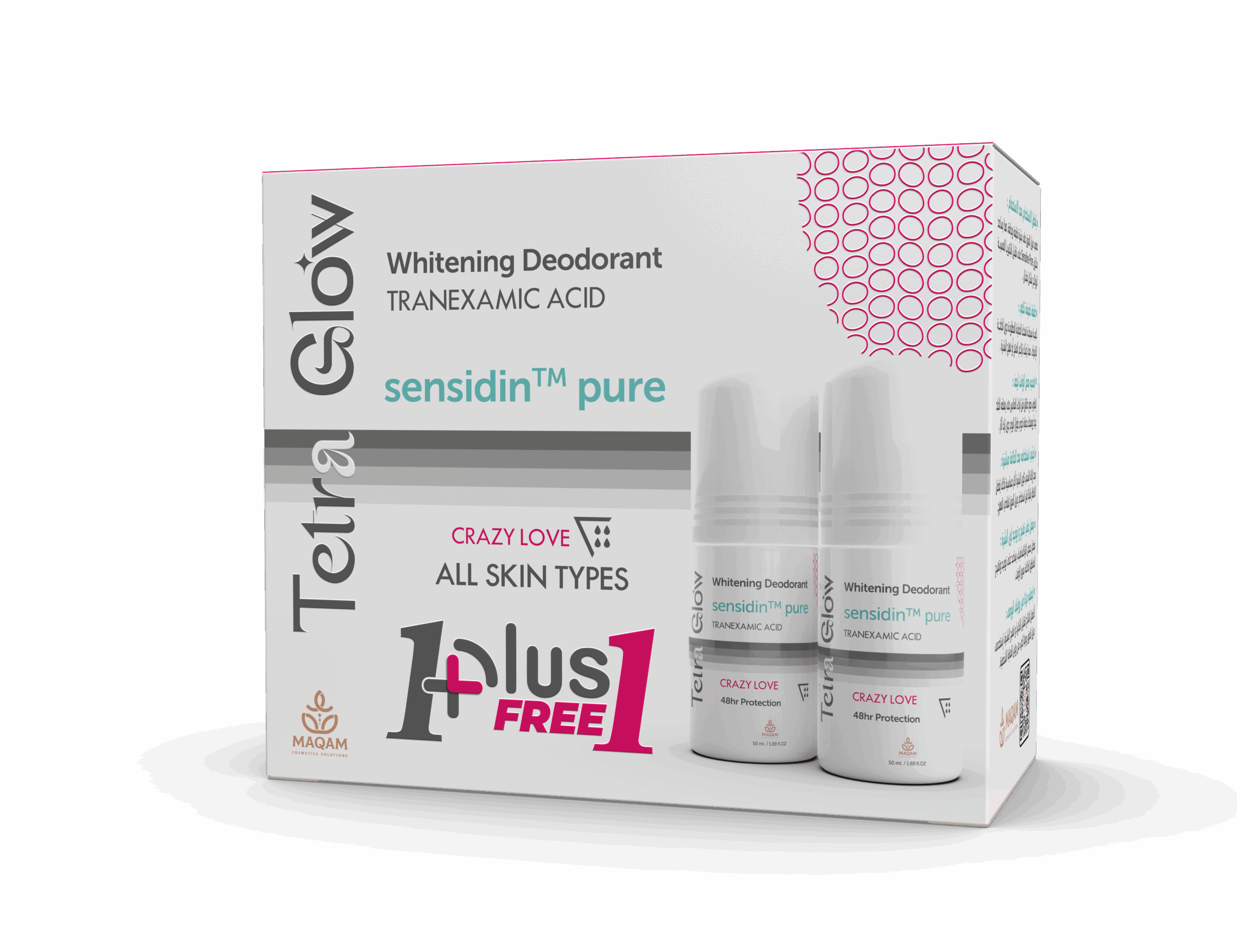 Tetra Glow Deodorant Roll On Crazy Love Promo Pack Scent: Crazy Love 100 gm - Dr.Dawood Store