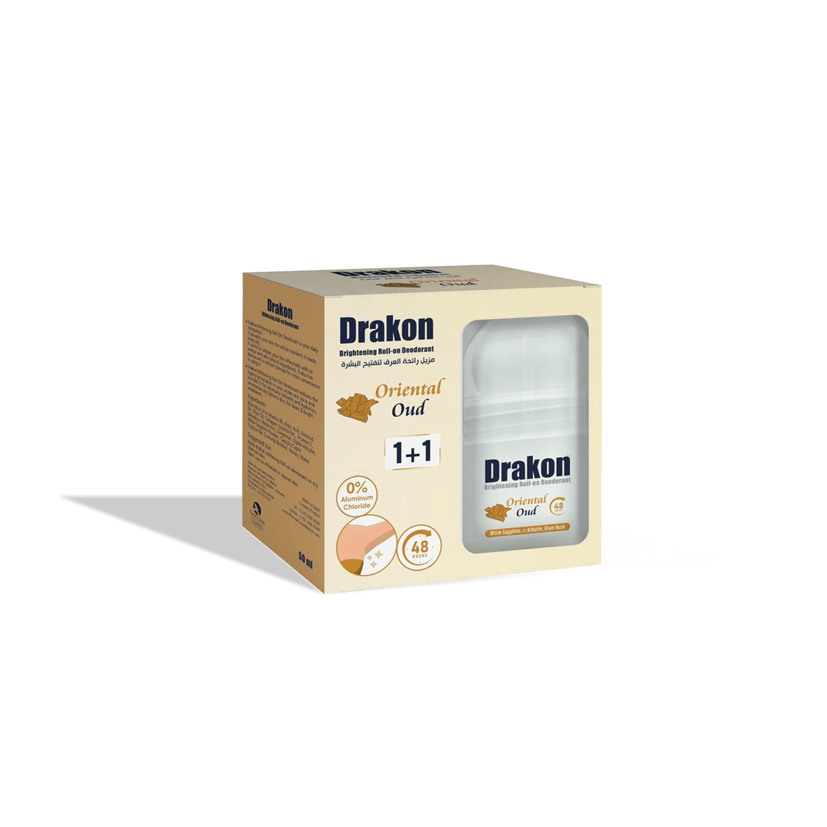 Drakon Whitening Oud Deodorant Roll - On 50 Ml 1+1 - Dr.Dawood Store