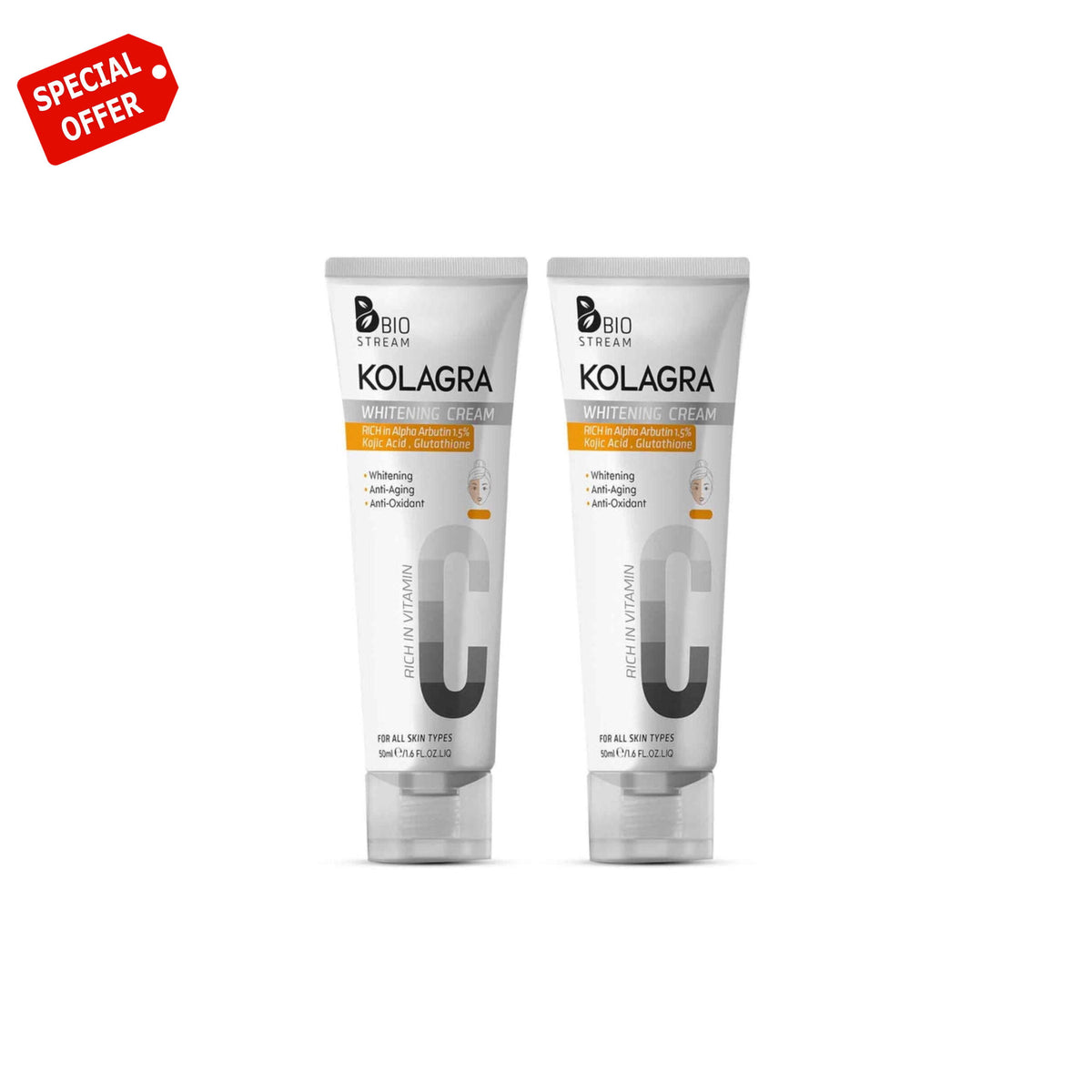 Kolagra Offer Whitening Cream With Alpha Arbutin (1+1)