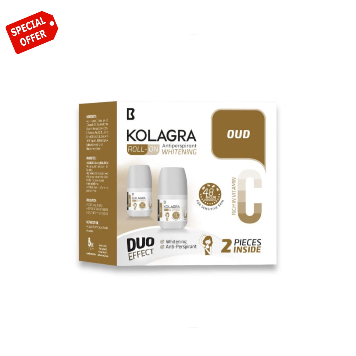 Kolagra whitening Roll on 2x1 promo pack 1+1 Oud. - Dr.Dawood Store