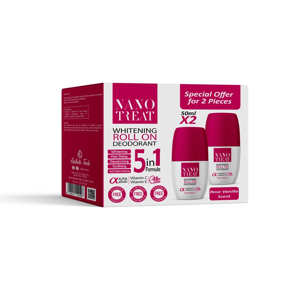 Nano Treat Whitening Roll On Rose Vanilla offer 1+1 - Dr.Dawood Store