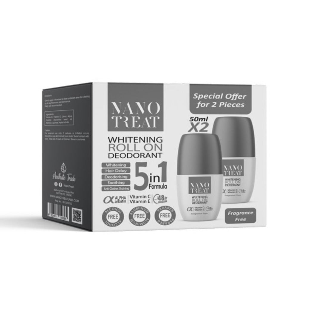 Nano Treat Whitening Roll On Fragrance Free Offer (1+1) - Dr.Dawood Store