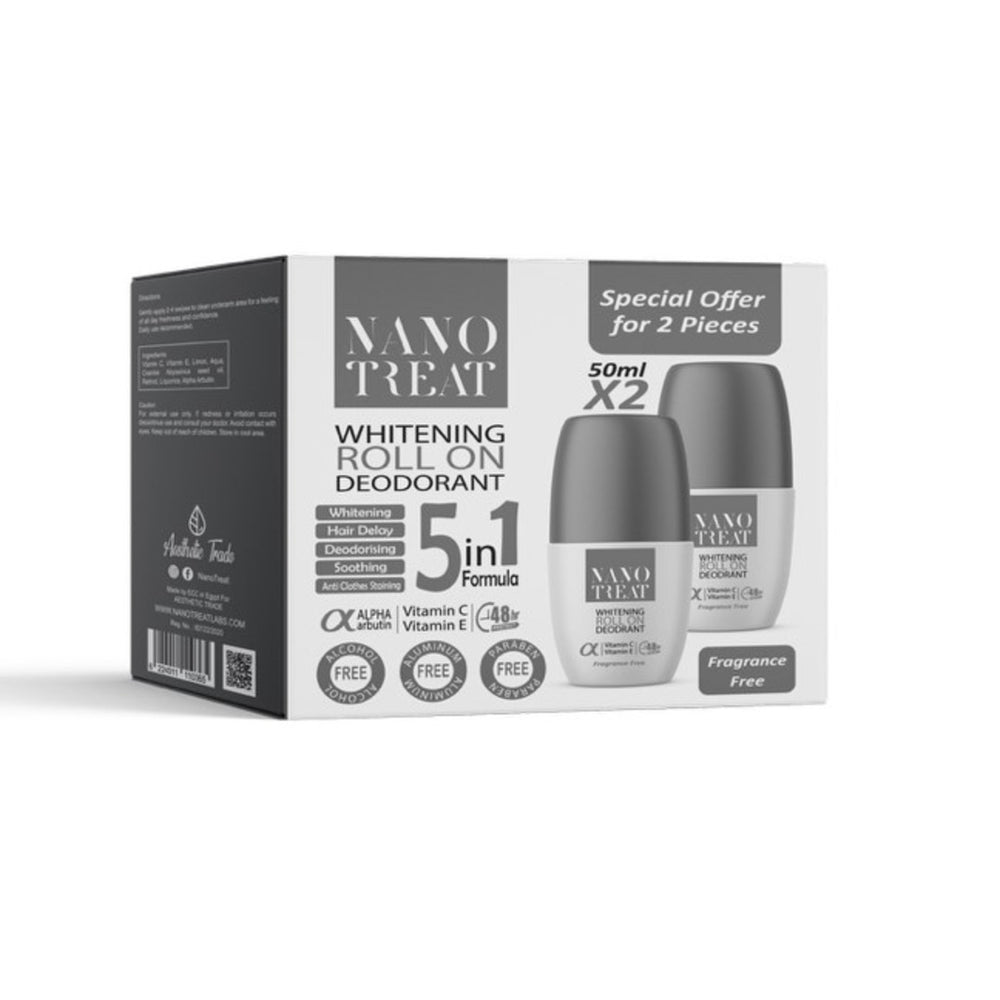 Nano Treat Whitening Roll On Fragrance Free Offer (1+1) - Dr.Dawood Store