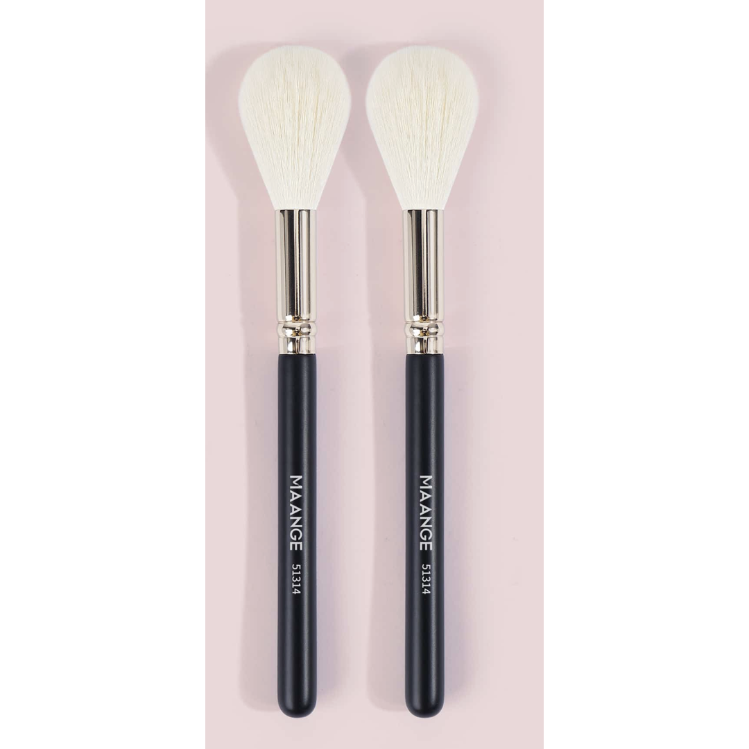Maange Professional Makeup Powder Brush Set 2 pieces Black.