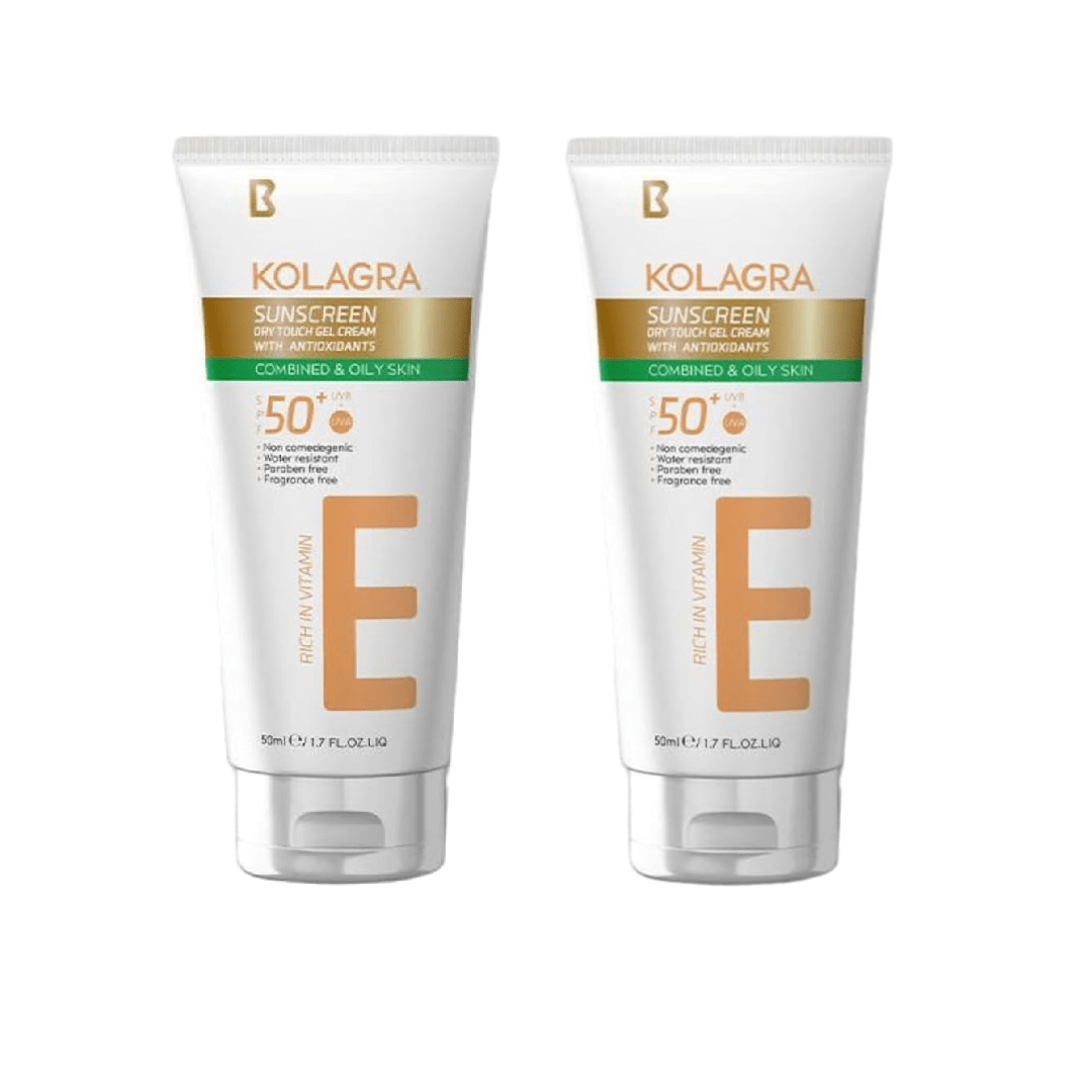Kolagra Sunscreen Gel Cream SPF 50 (1+1 Free) - Dr.Dawood Store