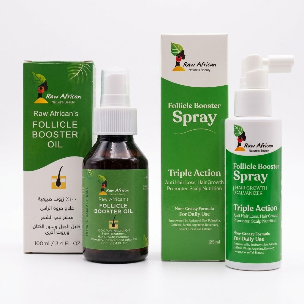 Raw African (Raw African Follicle Booster Spray+ Raw African follicle booster Oil)