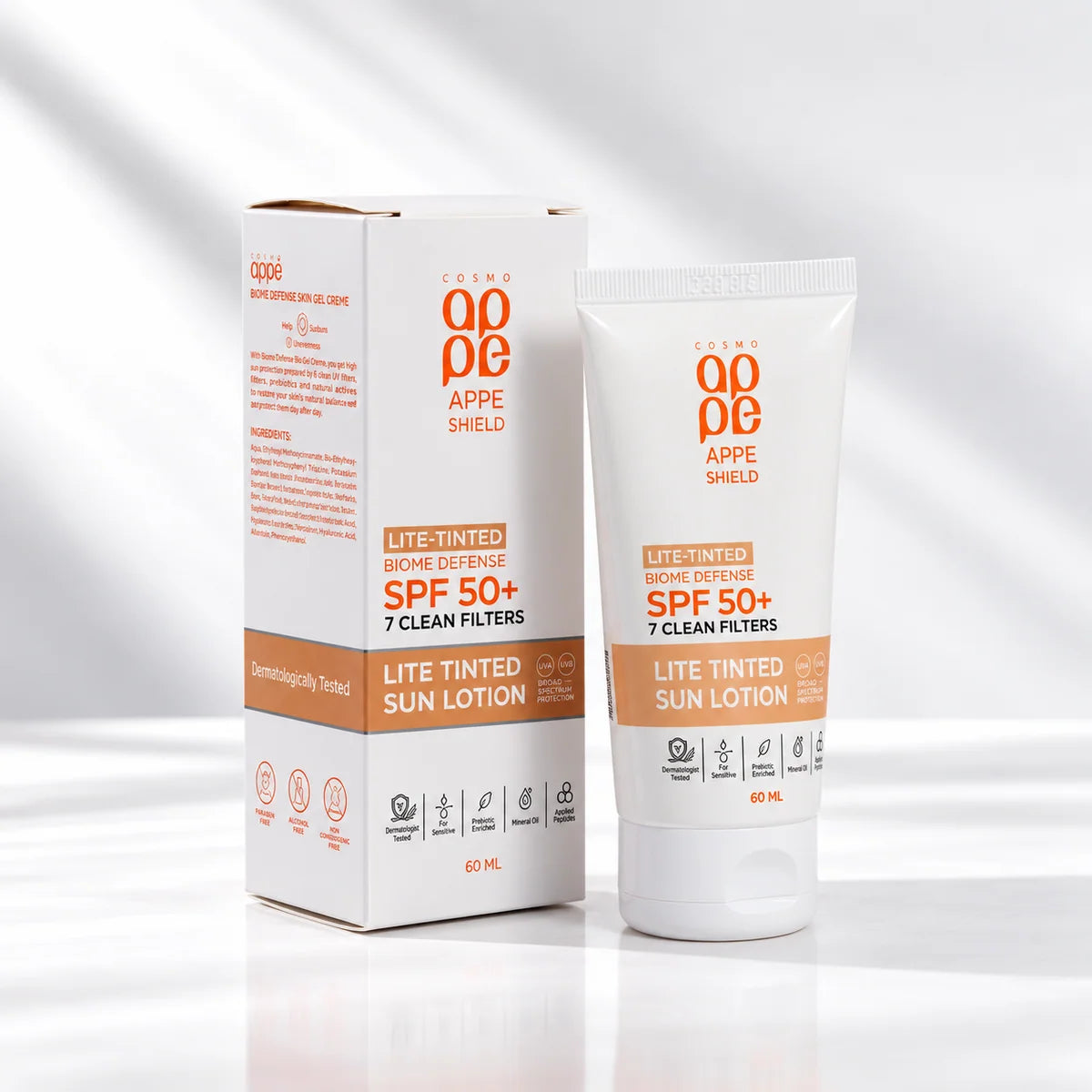 Cosmo Appe Shield Lite Tinted Defense Sun Lotion SPF 50+ 1+1