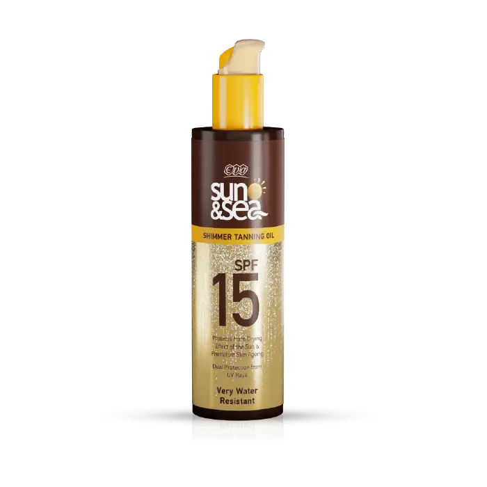 إيڤا صن آند سي زيت تسمير لامع SPF 15، 200 مل