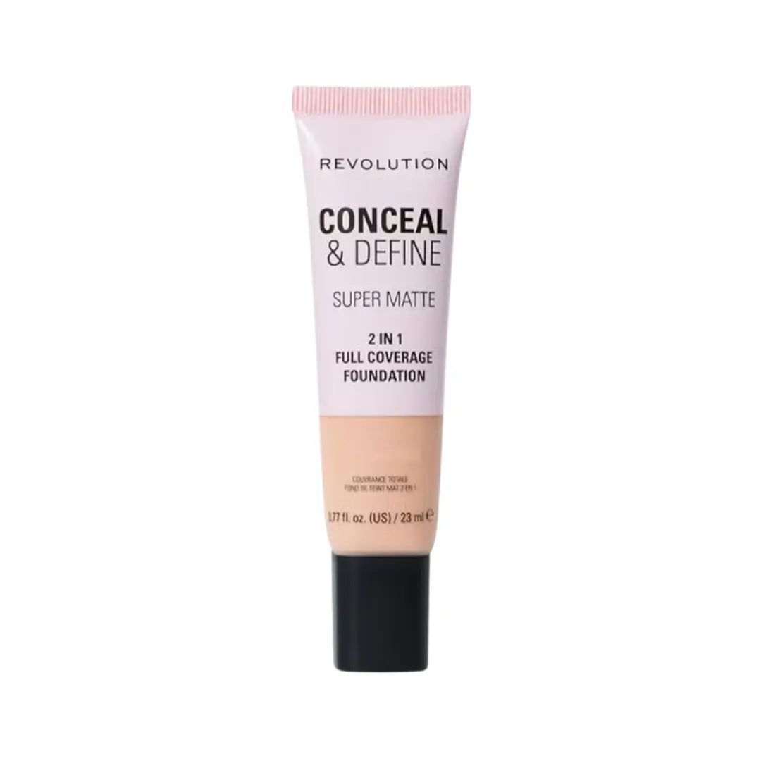 Revolution Conceal & Define Super Matte Tube Foundation F1N.