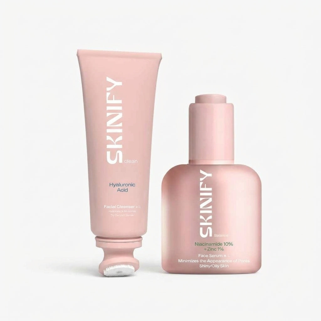 Skinify Offer ( Clean Hyaluronic Acid Facial Cleanser 200ml + Balance Niacinamide 10% + Zinc 1% Face Serum 50ml )