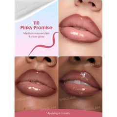 Sheglam Line To Shine Peel-Off Lip Stain & Gloss Duo-110 Pinky Promise.