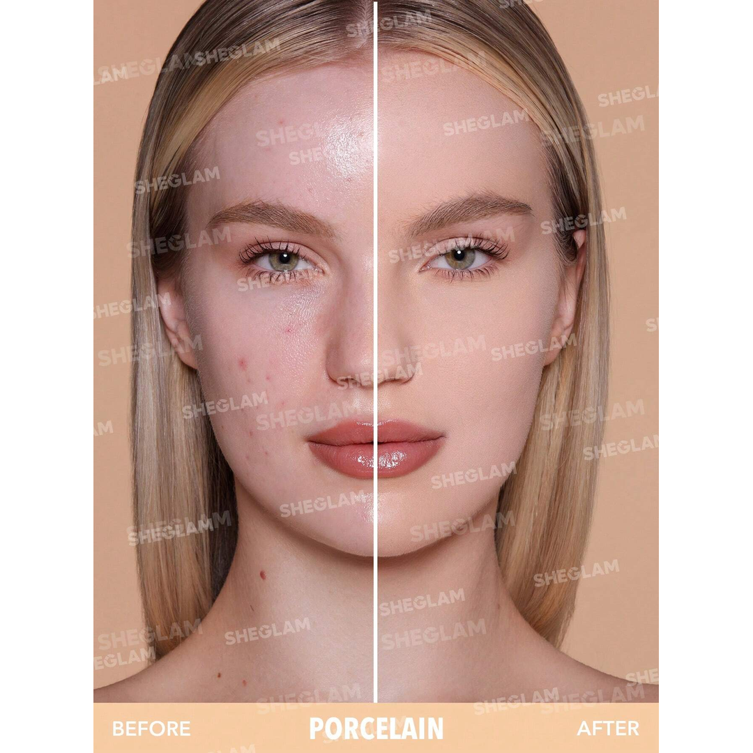 Sheglam Skin-Focus High Coverage Powder Foundation-Porcelain.