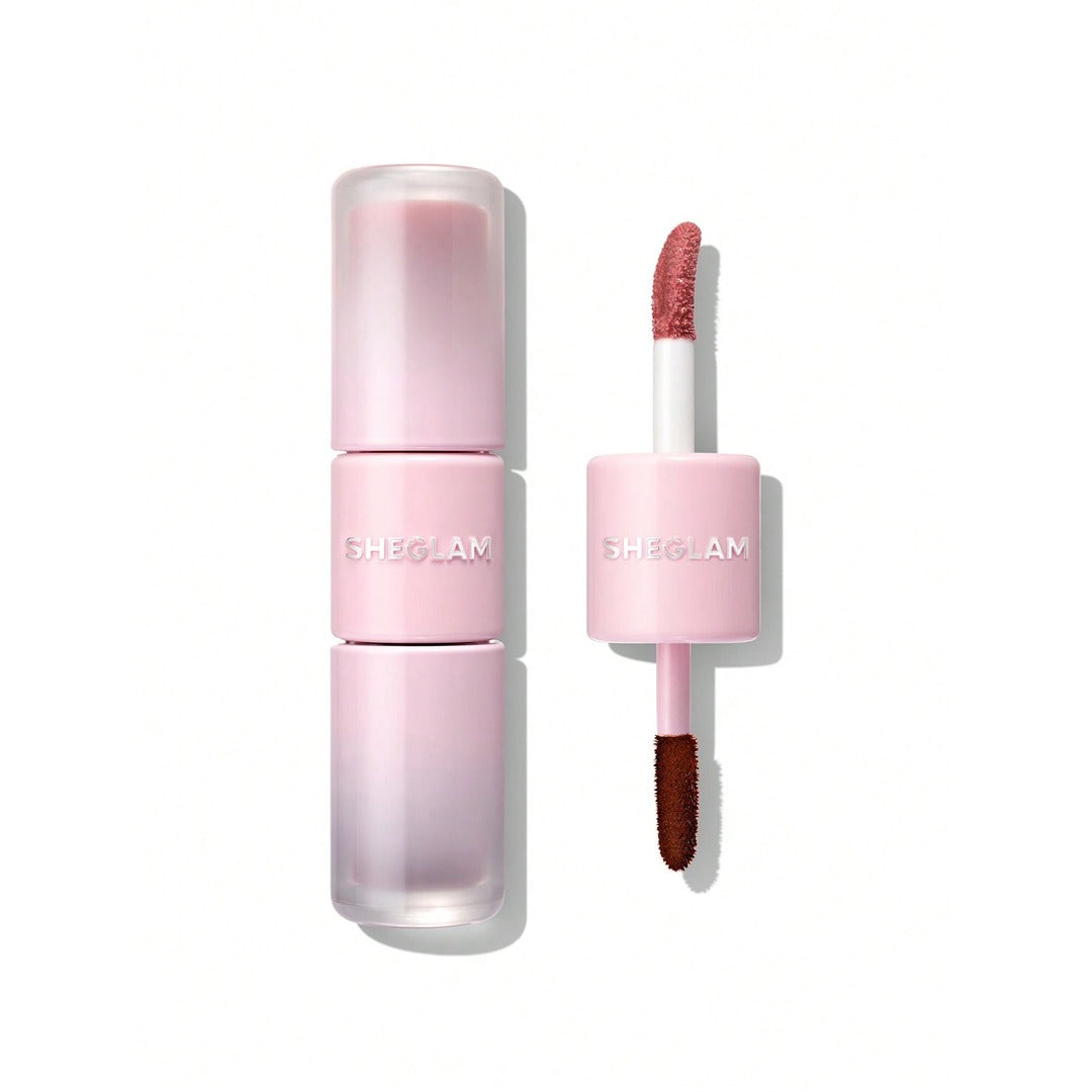 Sheglam Line To Shine Peel-Off Lip Stain & Gloss Duo-113 Rose Latte.