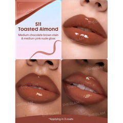 Sheglam Line To Shine Peel-Off Lip Stain & Gloss Duo-511 Toasted Almond.