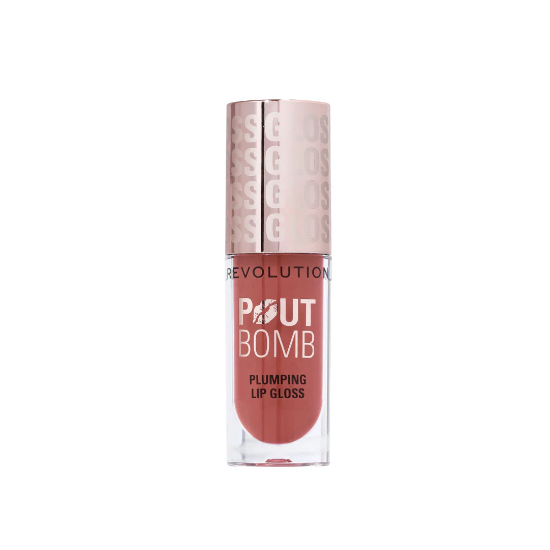 Revolution Pout Bomb Plumping Gloss Melba Warm Peach.