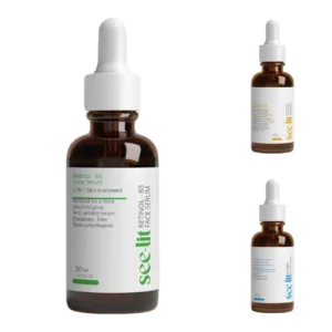 See lit retinol face serum 30ml + See Lit Intense Caffeine Serum 30ml + See Lit Professional Serum 30ml.