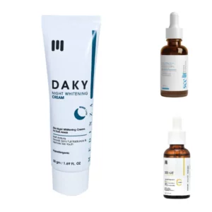 See lit vitamen C serum 30ml. + See Lit Intense Caffeine Serum 30ml + Daky night whitening cream 50gm.