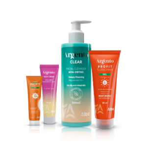 Argento Box ( facial cleanser + profit sun 50ml + night cream + profit sun 25ml )