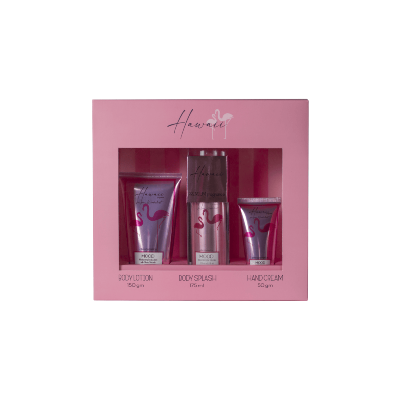 MOOD Hawaii woman set (BODY LOTION 150 GM+BODY SPLASH 220 ML+Hand Cream 50 Gm)
