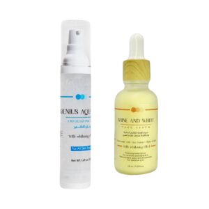 offer ( Shine and white face serum + Genius aqua gel exfoliation gel 50g )