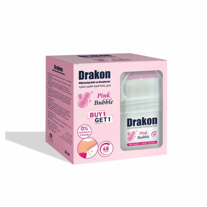 Drakon Whitening pink bubble Deodorant Roll-On 50 Ml 1+1