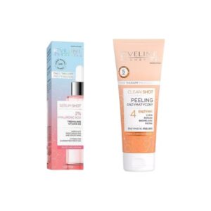 Eveline ( Hyaluronic Acid Serum Shot + Clean Shot Enzymatic peeling 75ml )