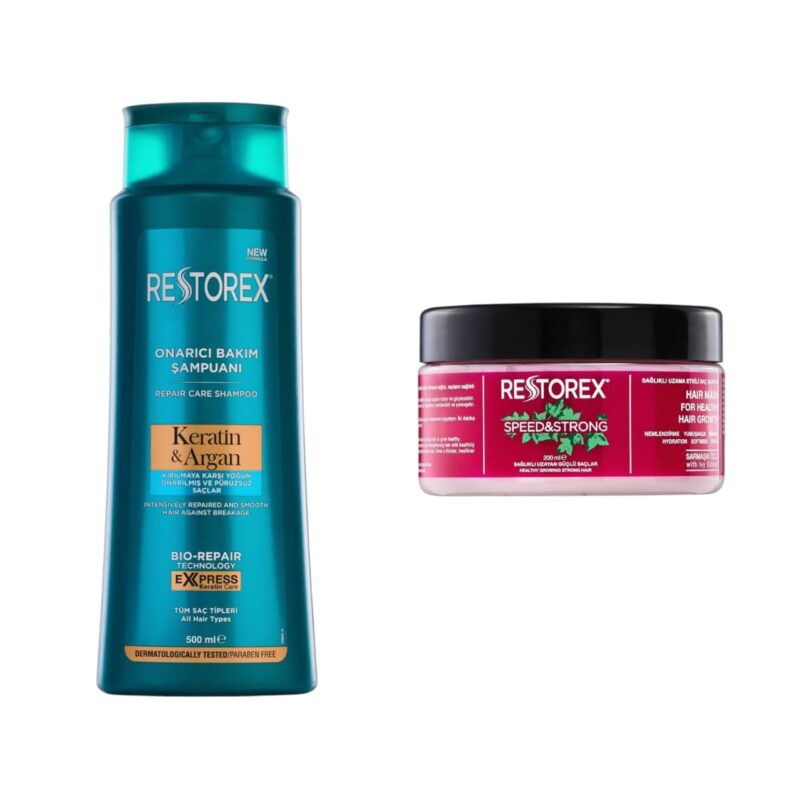 Restorex ( Hair mask + Shampoo Keratin & Argan 500ml )