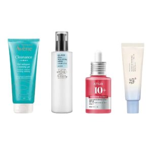 Oily Skin Routen ( Avene Cleanser + COSRX Oily Moisturizer + anua niacinamide 10% + Beauty Of Joseon Sun Aqua )