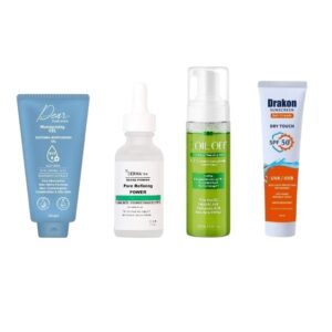 OILY SKIN ROUTEN ( The Oil Off Cleansing Foam + Dear Gel 200gm + Drakon Sunscreen Gel + Derma 10 Niacinamide )