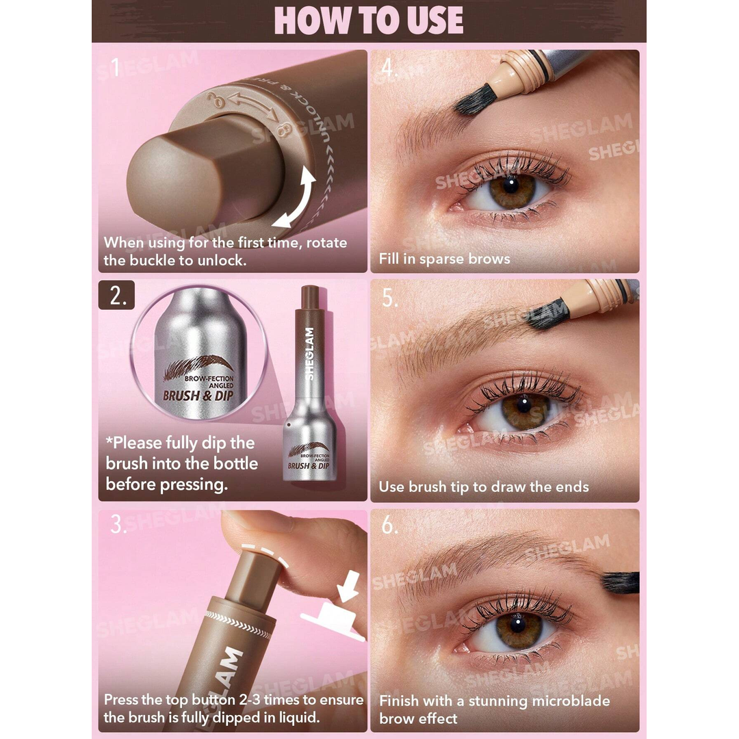 Sheglam Brow-Fection Angled Brush & Dip-Chocolate. - Image 2