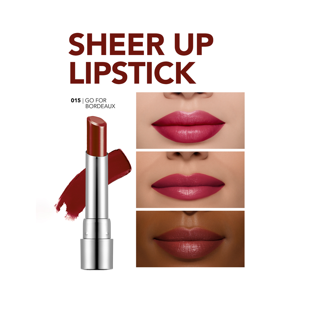 Flormar Sheer Up Lipstick 015 Go For Bordeaux. - Image 3