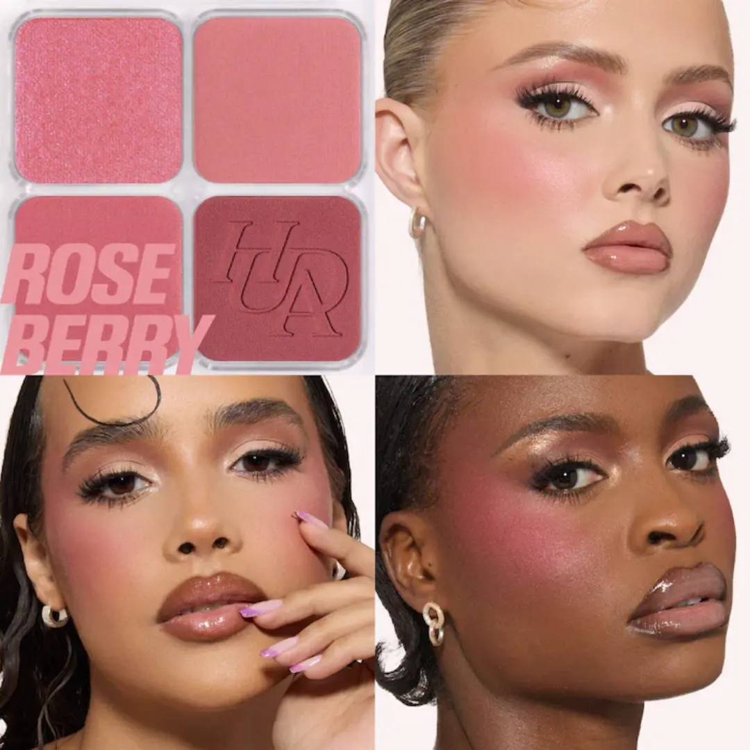 Huda Beauty Blush Filter Blurring Blushlighter Palette Rose Berry. - Image 3