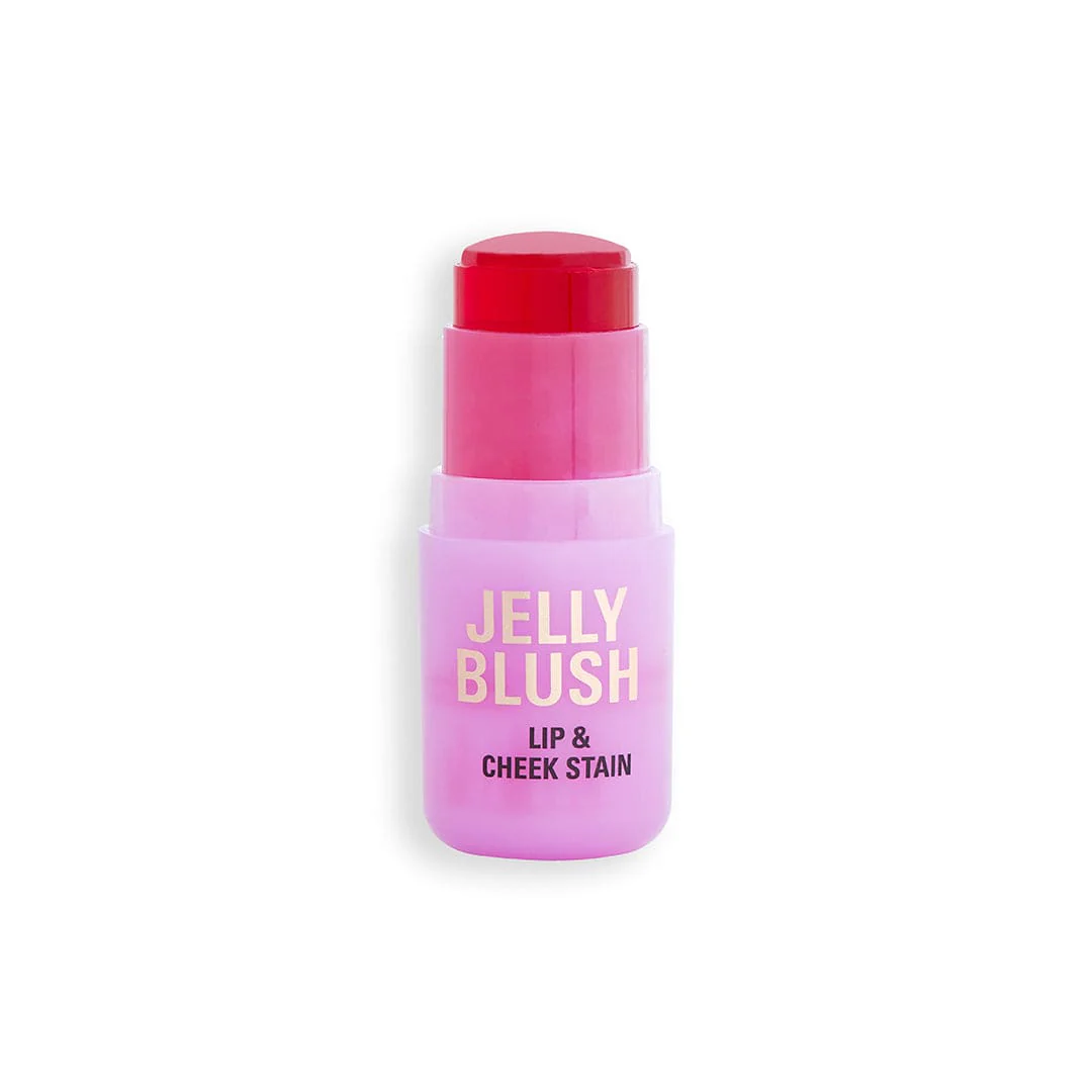 Revolution Jelly Blush Lip & Cheek Stain Strawberry Pink.