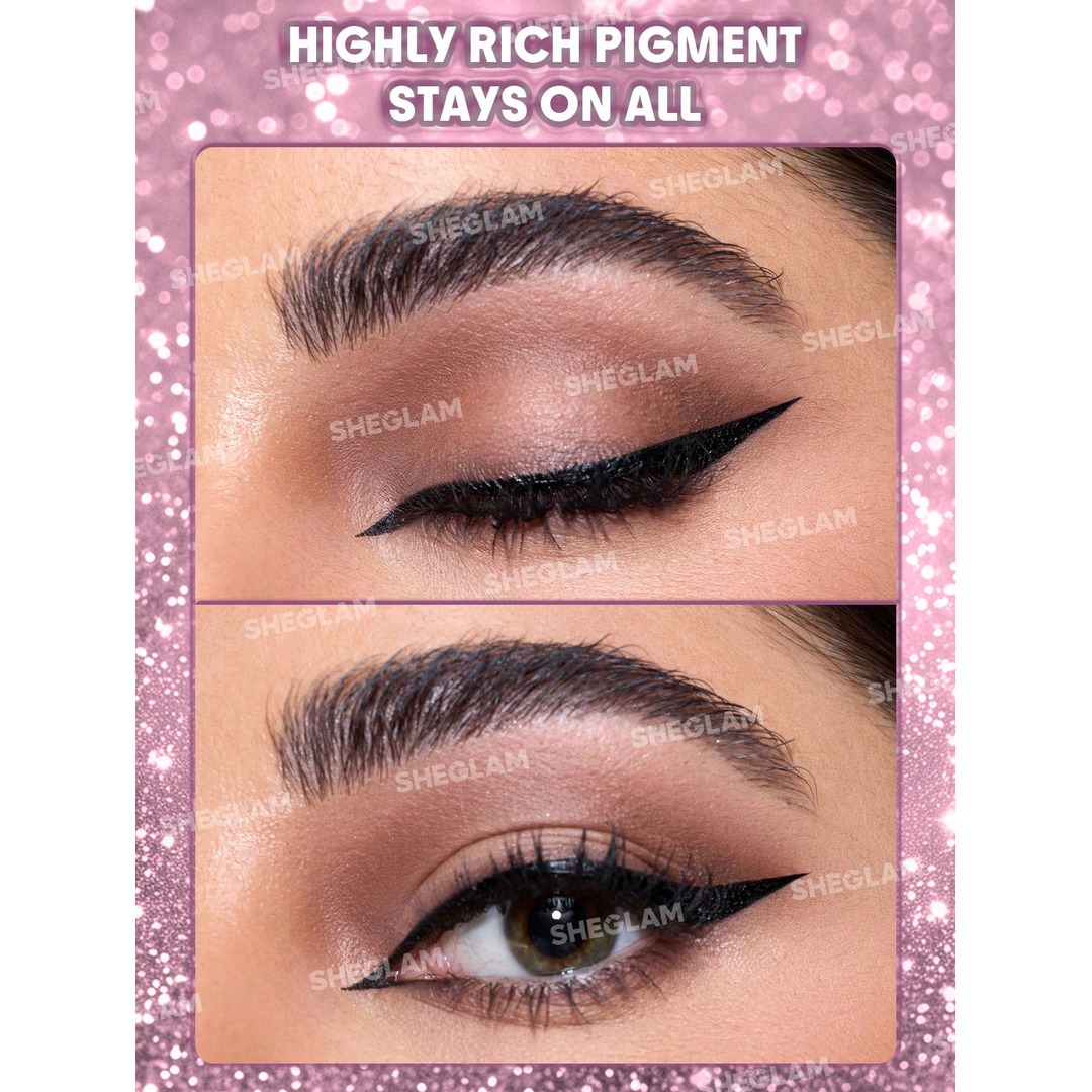 Sheglam Rosé Line & Define Waterproof Liquid Eyeliner-Black. - Image 2