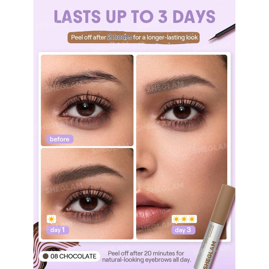 Sheglam Tint Lock Tattoo Peel Off Brow Gel-Chocolate. - Image 2