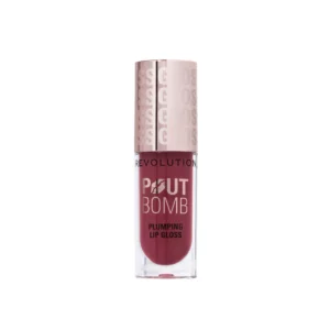 Revolution Pout Bomb Plumping Gloss Rosewood Rose Pink.