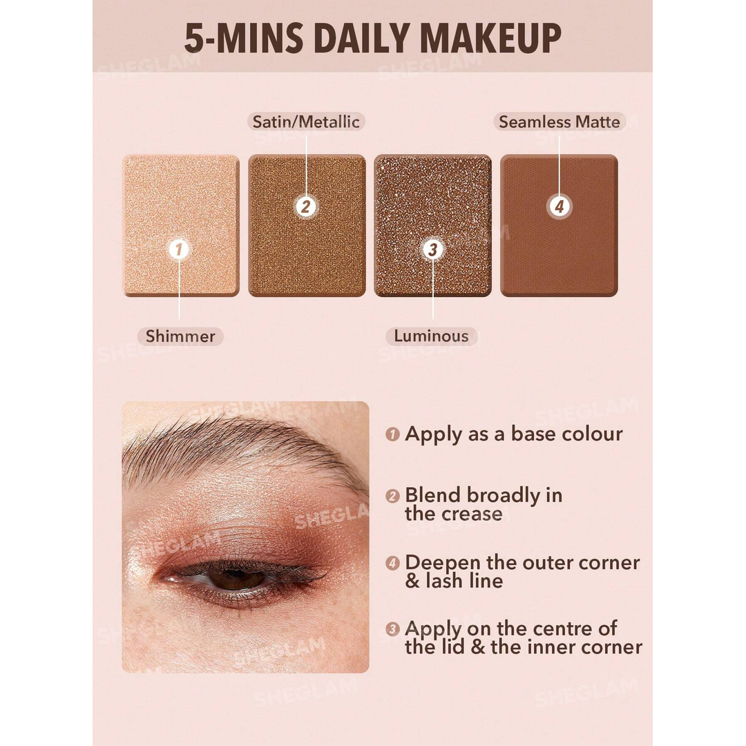Sheglam Essential Square Eyeshadow Quad-Veil. - Image 2